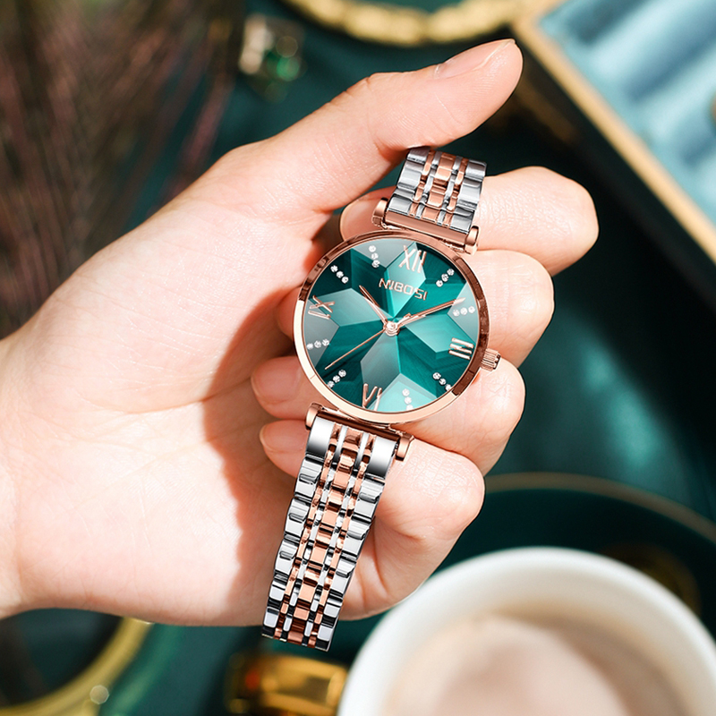 Luxury Watch Top 10 - NIBOSI moda romb lustro damskie zegarki