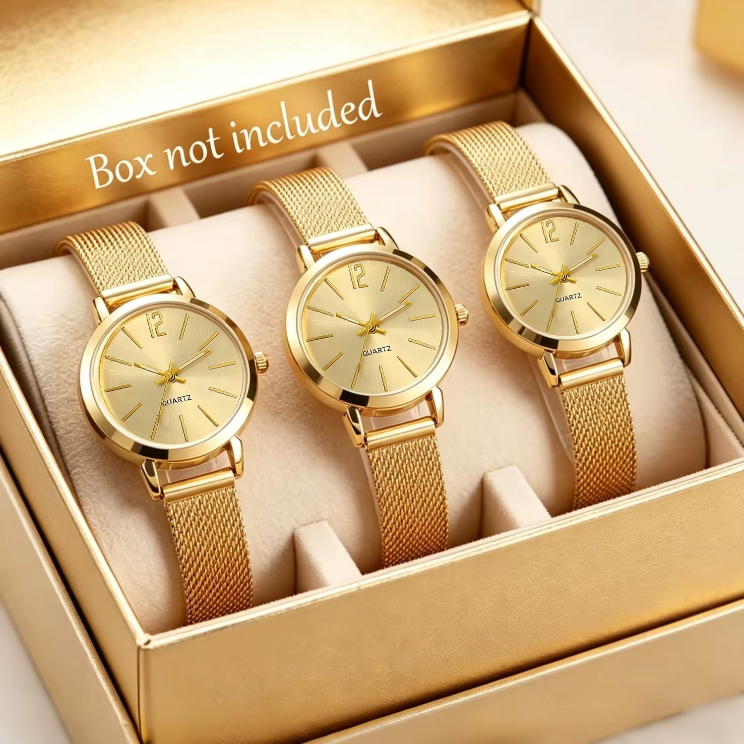 Luxury Watch Gift For Her - Zestaw trzech eleganckich, minimalistycznych zegarków damskich